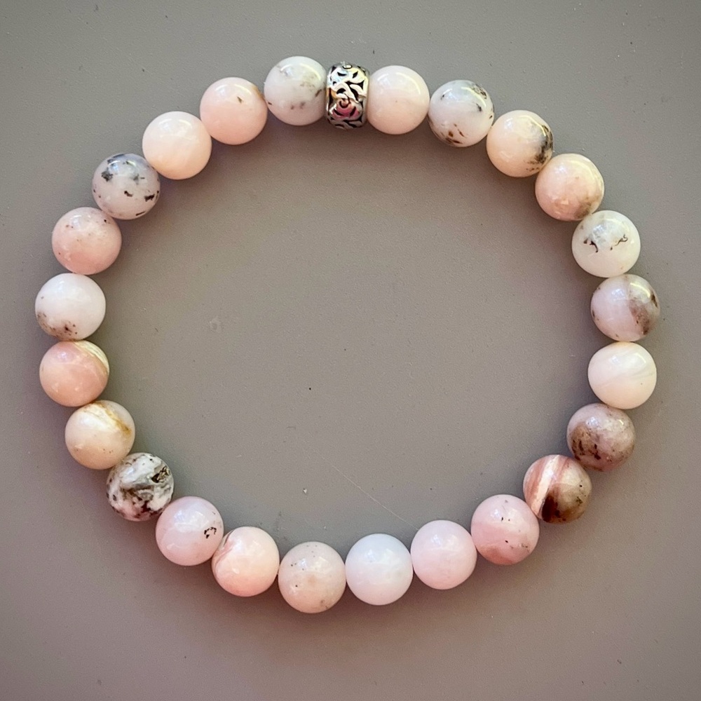 Natural Pink Opal Handcrafted Beaded Bracelet